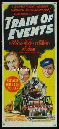 a900 TRAIN OF EVENTS Aust daybill movie poster '49 Valerie Hobson