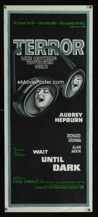 a915 WAIT UNTIL DARK Aust daybill movie poster '67 Audrey Hepburn