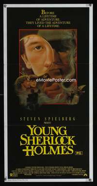 a943 YOUNG SHERLOCK HOLMES Aust daybill movie poster '85 Spielberg