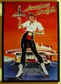 a118 AMERICAN GRAFFITI German movie poster '73 George Lucas classic!