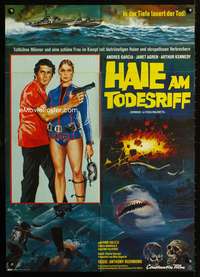 a135 CAVE OF THE SHARKS German movie poster '78 cool shark artwork!