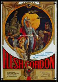 a173 FLESH GORDON German movie poster '74 sexploitation sci-fi spoof!