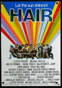 a178 HAIR German movie poster '79 Milos Forman, Treat Williams