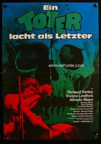 a191 LA CAMPANA DEL INFIERNO German movie poster '73 cool skull!