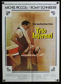 a194 LE TRIO INFERNAL German movie poster '74 Romy Schneider, Piccoli