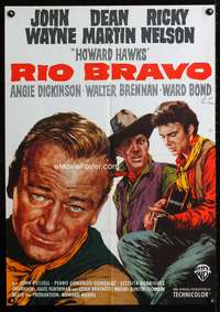 a222 RIO BRAVO German movie poster R64 Rolf Goetze art of John Wayne!