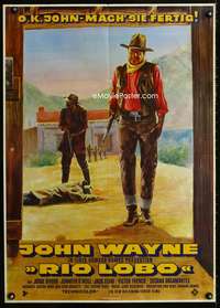 a223 RIO LOBO German movie poster '71 Give 'em Hell, John Wayne!