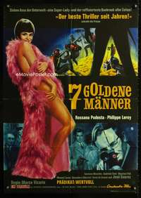 a230 SEVEN GOLDEN MEN German movie poster '67 sexy Rossana Podesta!