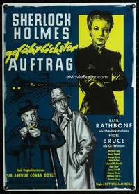 a234 SHERLOCK HOLMES IN WASHINGTON German movie poster '50s Rathbone