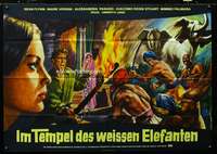 a098 TEMPLE OF THE WHITE ELEPHANT German 33x46 movie poster '64 Flynn