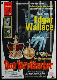 a249 TRAITOR'S GATE German movie poster '66 Edgar Wallace, cool art!
