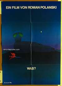 a262 WHAT German teaser movie poster '73 Roman Polanski, Folon art!