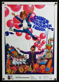 a265 WILLY WONKA & THE CHOCOLATE FACTORY German movie poster '71 cool