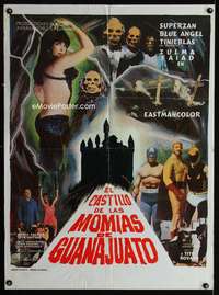 a326 CASTLE OF MUMMIES OF GUANAJUATO Mexican movie poster '73
