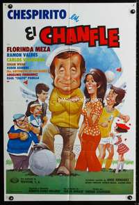 a329 EL CHANFLE Mexican movie poster '79 great Carreo art!