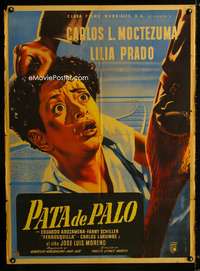 a359 PATA DE PALO Mexican movie poster '50 Yanez artwork!