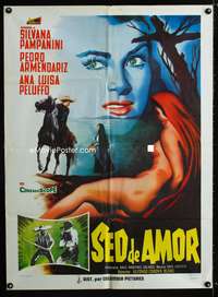 a379 THIRST FOR LOVE Mexican movie poster '59 Sed de amor!