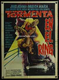 a383 TORMENTA EN EL RING Mexican movie poster '63 wrestlers!