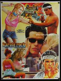 a026 KARATE ROCK Pakistani movie poster '90 Italian martial arts!