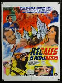 a069 ILEGALES Y MOJADOS South American movie poster '80 Ocana art!