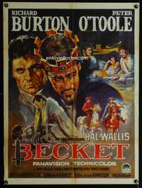 a272 BECKET Spanish movie poster '64 Richard Burton, Peter O'Toole