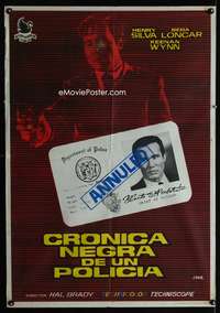 a281 FALLING MAN Spanish movie poster '68 Henry Silva, Jano art!