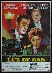 a285 GASLIGHT Spanish movie poster R82 Bergman, Cotten, Jano art!