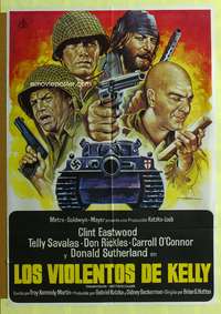 a292 KELLY'S HEROES Spanish R81 Clint Eastwood, Telly Savalas, cool Mac art of tank and top cast!