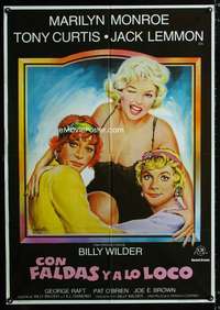 a312 SOME LIKE IT HOT Spanish movie poster R83 sexy Marilyn Monroe!