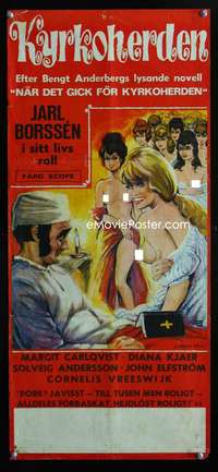 a018 LUSTFUL VICAR Swed stolpe movie poster '70 sexy Bjorne art!