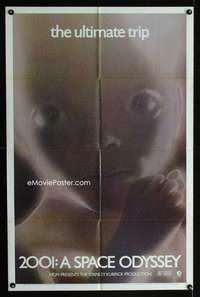 b003 2001 A SPACE ODYSSEY style D one-sheet movie poster 1970 star child!