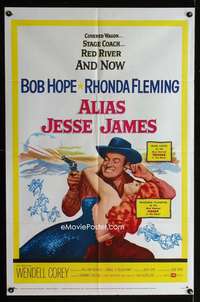 b023 ALIAS JESSE JAMES one-sheet movie poster '59 Bob Hope, Rhonda Fleming