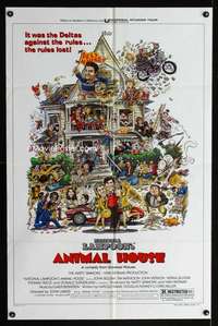 b049 ANIMAL HOUSE style B one-sheet movie poster '78 John Belushi, Landis