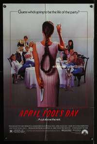 b056 APRIL FOOLS DAY one-sheet movie poster '86 wacky horror comedy!