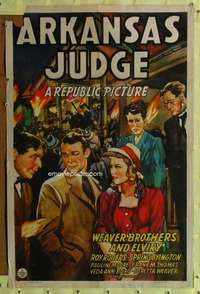 b060 ARKANSAS JUDGE one-sheet movie poster '41 Weaver Bros, Roy Rogers