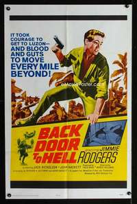b067 BACK DOOR TO HELL one-sheet movie poster '64 Jack Nicholson, WWII!