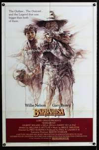 b075 BARBAROSA one-sheet movie poster '82 Willie Nelson, Gary Busey