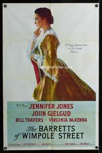 b077 BARRETTS OF WIMPOLE STREET one-sheet movie poster '57 Jennifer Jones