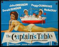 d106 CAPTAIN'S TABLE English half-sheet movie poster '60 sexy Peggy Cummins