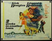 d005 2 WEEKS IN ANOTHER TOWN half-sheet movie poster '62 Douglas, Charisse