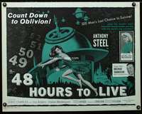 d009 48 HOURS TO LIVE half-sheet movie poster '60 super sexy sci-fi!