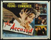 d015 ACCUSED half-sheet movie poster '49 Loretta Young, Robert Cummings