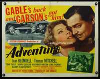 d019 ADVENTURE style B half-sheet movie poster '45 Clark Gable, Garson