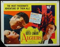 d030 ALGIERS half-sheet movie poster R53 Charles Boyer, Hedy Lamarr
