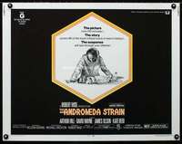 d041 ANDROMEDA STRAIN half-sheet movie poster '71 Michael Crichton, Wise