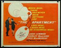 d044 APARTMENT style B half-sheet movie poster '60 Wilder,Lemmon,MacLaine