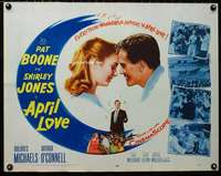 d045 APRIL LOVE half-sheet movie poster '57 Pat Boone, Shirley Jones