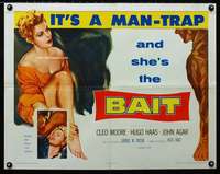 d054 BAIT half-sheet movie poster '54 sexy bad girl Cleo Moore image!