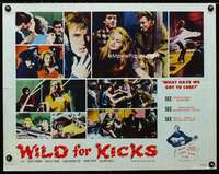 d060 BEAT GIRL half-sheet movie poster '61 bad teens Wild For Kicks!