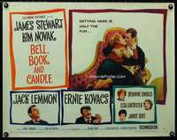 d063 BELL, BOOK & CANDLE style B half-sheet movie poster '58 Stewart, Novak